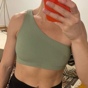Green Set Active One Shoulder Bra Size M